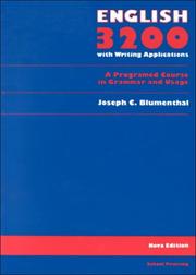 Cover of: English 3200 by Joseph C. Blumenthal, Joseph C. Blumenthal