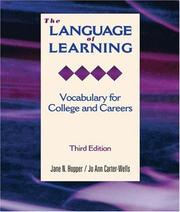 Cover of: The Language of Learning by Jane Hopper, Jane N Hopper, Jo Ann Carter-Wells, Jane N Hopper, Jo Ann Carter-Wells