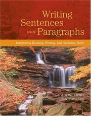 Cover of: Writing Sentences and Paragraphs by Joy Wingersky, Jan Boerner