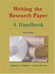 Cover of: Writing the Research Paper by Anthony Winkler, Jo Ray McCuen