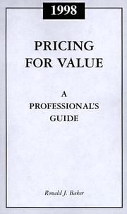 Cover of: The Professional's Guide to Value Pricing 1999