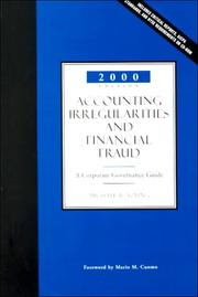 Cover of: Accounting Irregularities and Financial Fraud: A Corporate Governance Guide