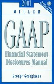 Cover of: 2000 Miller GAAP Financial Statement Disclosures Manual by George B. Georgiades