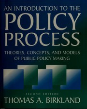 Cover of: An Introduction To The Policy Process by Thomas A. Birkland