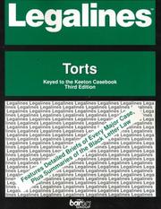 Cover of: Legalines: Torts by Gloria A. Aluise, Gloria A. Aluise