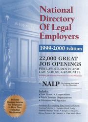 Cover of: National Directory of Legal Employers, 1999-2000 edition: | Nalp