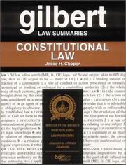 Cover of: Gilbert Law Summaries: Constitutional Law/With Supplement Included