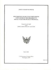 Cover of: Description of Revenue Provisions Contained in the President's Fiscal Year 2006 Budget Proposal