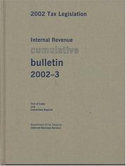 Cover of: Internal Revenue Cumulative Bulletin 2002-3 by United States. Internal Revenue Service.
