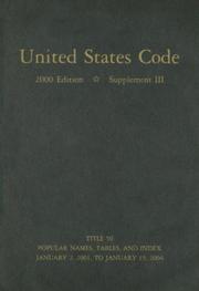 Cover of: United States Code, 2000, Supplement 3, V. 5