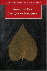 Cover of: Critique of Judgement (Oxford World's Classics) by Immanuel Kant
