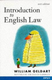Cover of: Introduction to English law by William Geldart