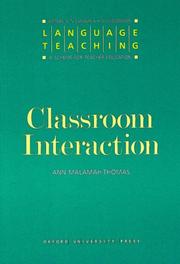 Cover of: Classroom interaction by Ann Malamah-Thomas, Ann Malamah-Thomas