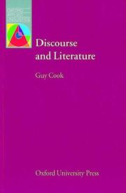 Cover of: Discourse and Literature (Oxford Applied Linguistics) by Guy Cook