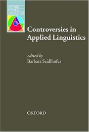 Cover of: Controversies in Applied Linguistics (Oxford Applied Linguistics) | Barbara Seidlhofer