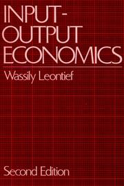 Cover of: Input-output economics by Wassily W. Leontief
