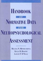 Cover of: Handbook of normative data for neuropsychological assessment