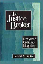 Cover of: The justice broker: lawyers and ordinary litigation