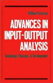 Cover of: Advances in Input-Output Analysis: Technology, Planning, and Development