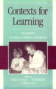 Cover of: Contexts for learning: sociocultural dynamics in children's development
