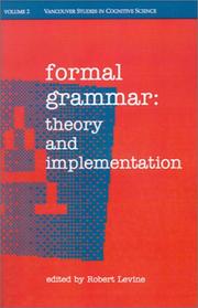 Cover of: Formal Grammar by Robert Levine