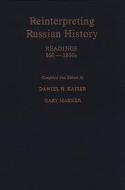 Cover of: Reinterpreting Russian history: readings, 860-1860's