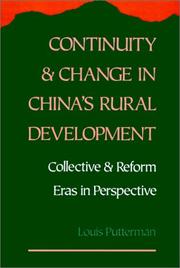 Cover of: Continuity and change in China's rural development: collective and reform eras in perspective