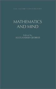 Cover of: Mathematics and mind
