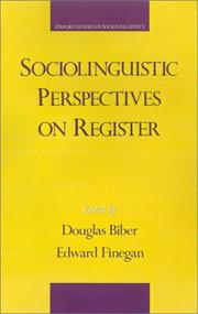 Cover of: Sociolinguistic perspectives on register by edited by Douglas Biber, Edward Finegan.