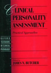 Cover of: Clinical personality assessment by edited by James N. Butcher.