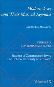 Cover of: Studies in Contemporary Jewry: Volume IX: Modern Jews and Their Musical Agendas (Studies in Contemporary Jewry)
