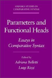 Cover of: Parameters and functional heads: essays in comparative syntax