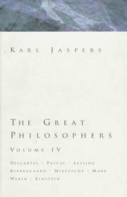 Cover of: Great Philosophers Volume 4 by Karl Jaspers