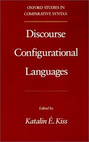 Cover of: Discourse configurational languages