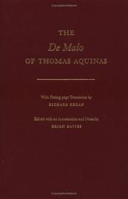 Cover of: The De Malo of Thomas Aquinas | Thomas Aquinas