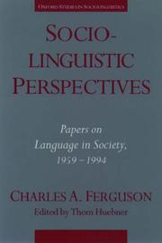 Cover of: Sociolinguistic perspectives by Charles Albert Ferguson