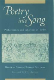 Cover of: Poetry into song: performance and analysis of lieder