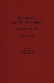 Cover of: The American Intellectual Tradition: A Sourcebook Volume I by 