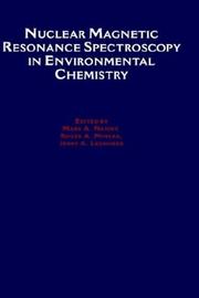 Cover of: Nuclear magnetic resonance spectroscopy in environmental chemistry