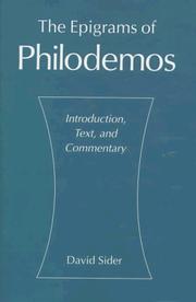 Cover of: The Epigrams of Philodemos: Introduction, Text, and Commentary