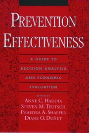 Cover of: Prevention effectiveness by edited by Anne C. Haddix ... [et al.].