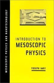 Cover of: Introduction to mesoscopic physics by Yoseph Imry, Yoseph Imry
