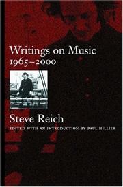 Cover of: Writings on Music, 1965-2000 by Steve Reich