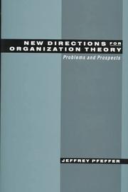 Cover of: New directions for organization theory: problems and prospects