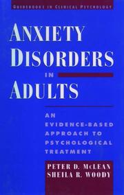 Cover of: Anxiety Disorders in Adults by Peter D. McLean, Sheila R. Woody