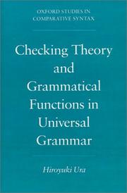 Cover of: Checking theory and grammatical functions in universal grammar