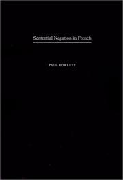 Cover of: Sentential negation in French by Rowlett, Paul