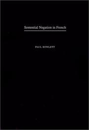 Cover of: Sentential negation in French