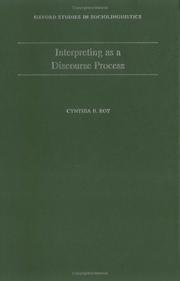 Cover of: Interpreting as a discourse process