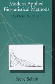Modern applied biostatistical methods using S-Plus by S. Selvin